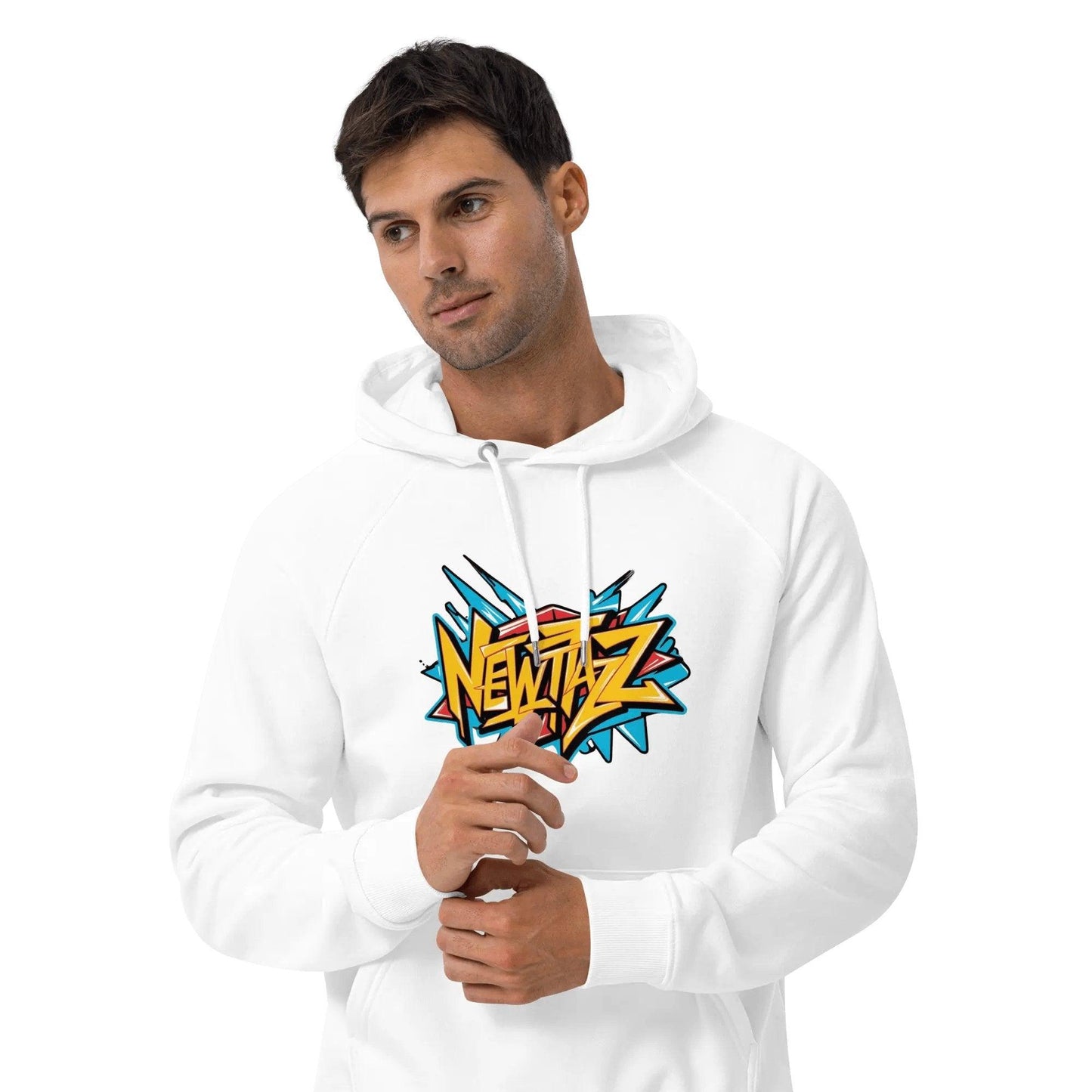Newtazz | Sweat à capuche écologique Raglan Homme et Femme - Graffiti Glow - NEWTAZZ