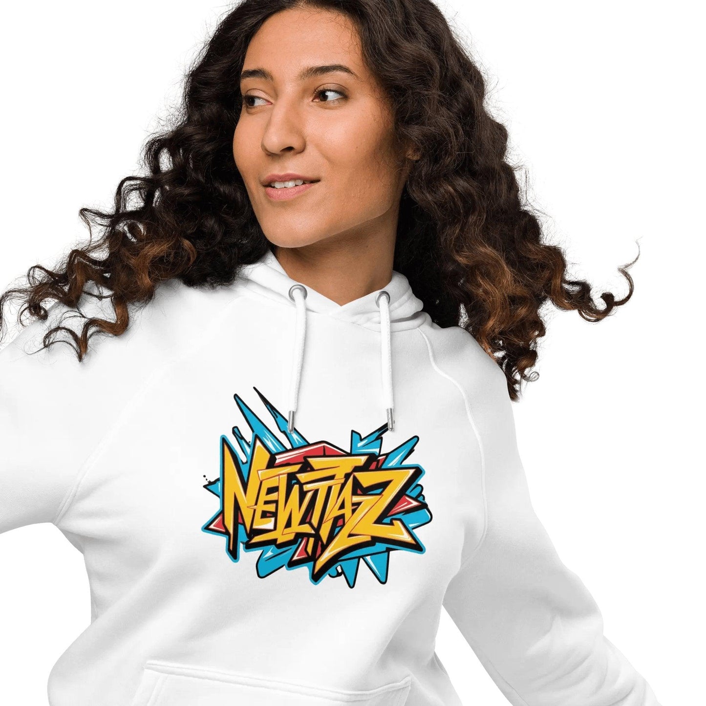 Newtazz | Sweat à capuche écologique Raglan Homme et Femme - Graffiti Glow - NEWTAZZ